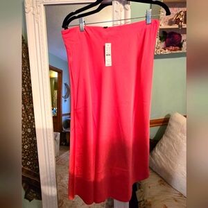 J. Crew Vibrant Coral Midi Skirt